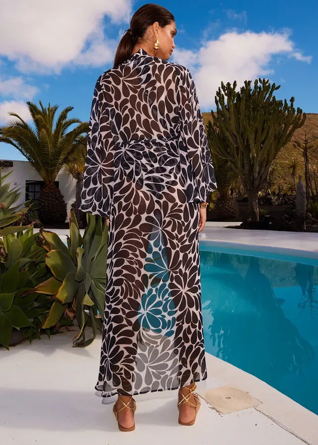 Midnight Tide Plunge Badpak & Transparante Cover-Up Set