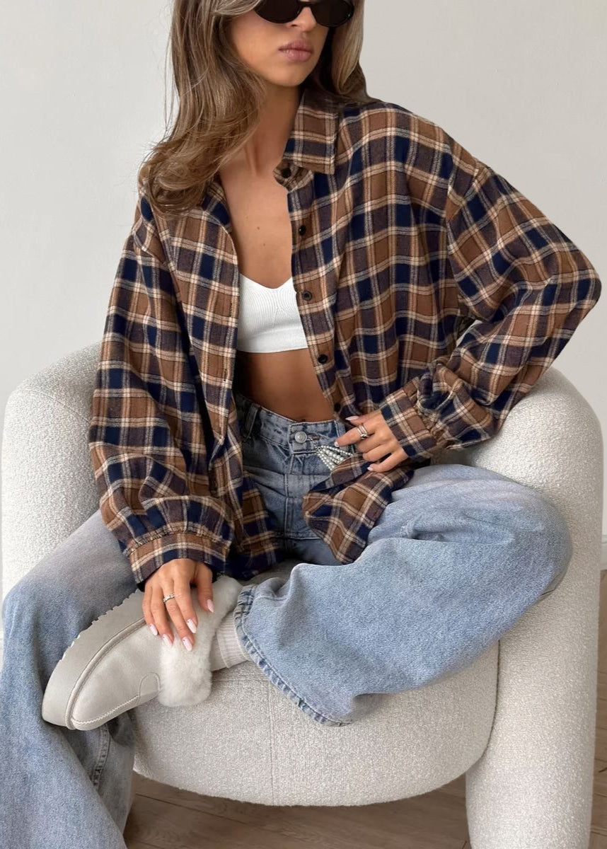 Westwood Plaid - Oversized Flannel Button-Up Shirt