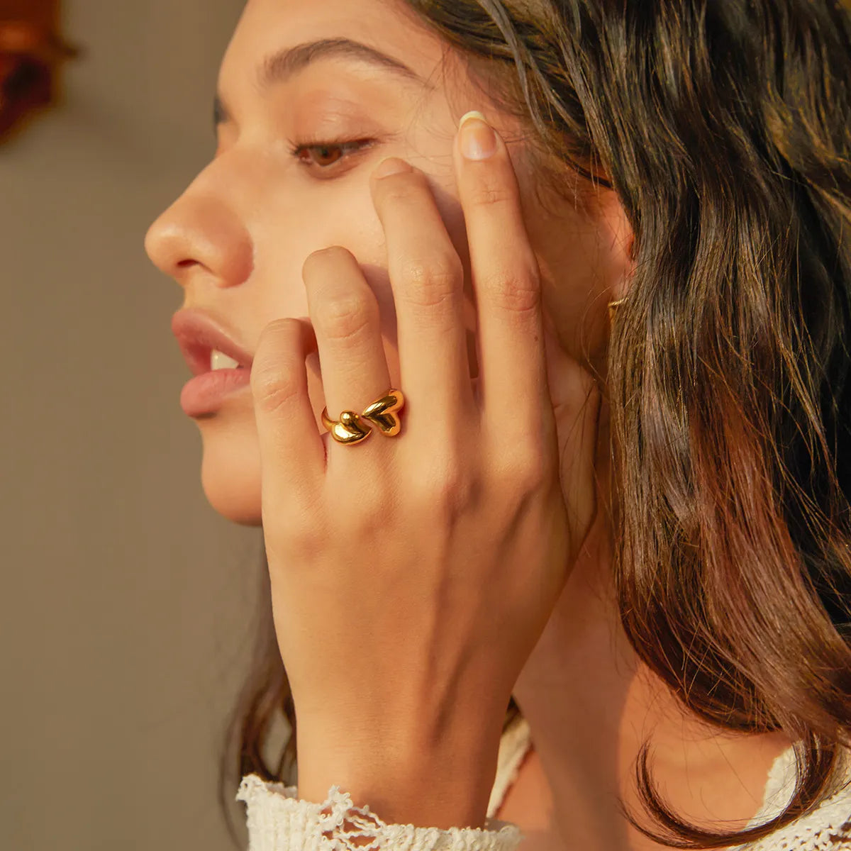Aurelia - Vergulde Hart Ring