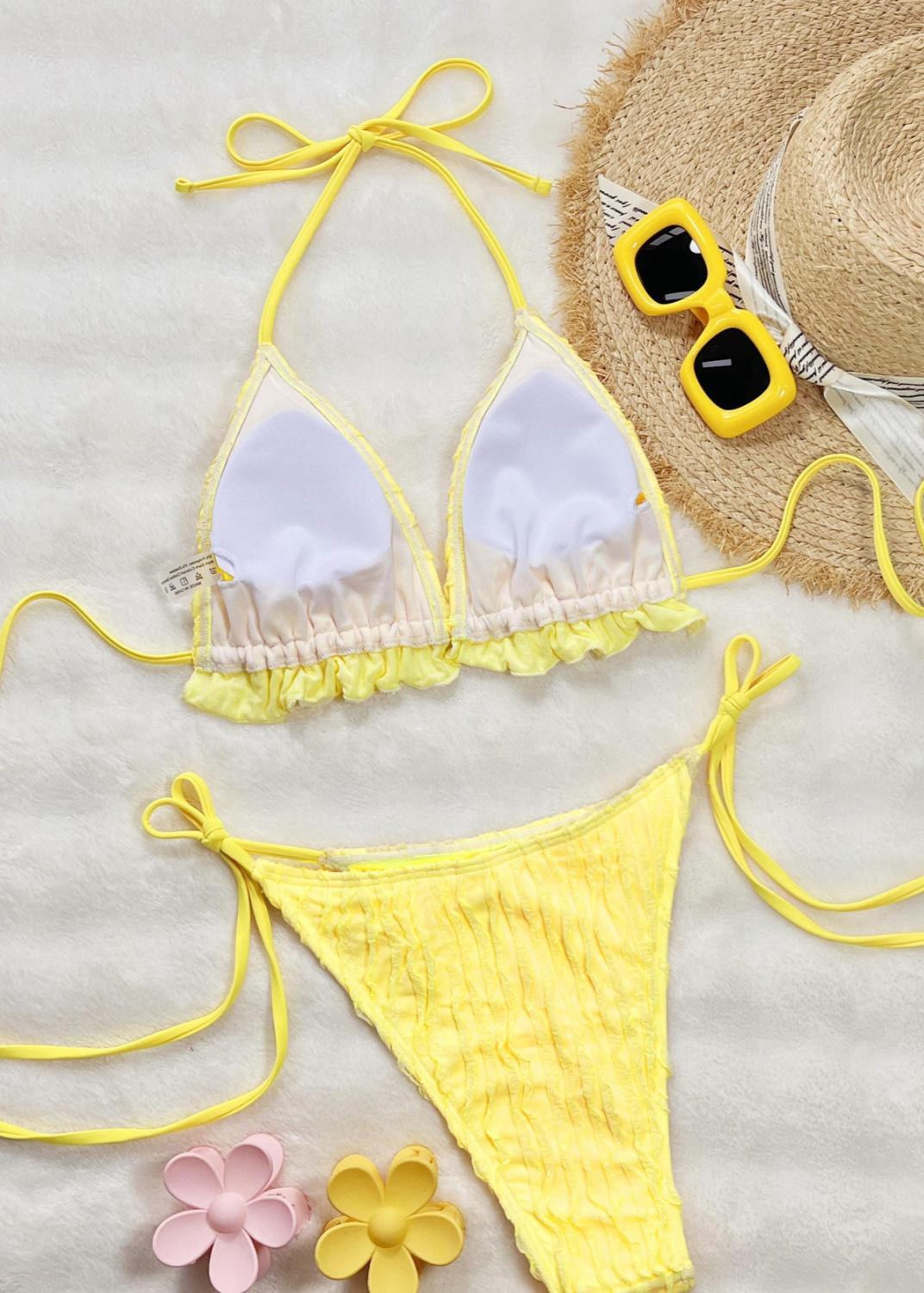 Conjunto de bikini con volantes Sunburst