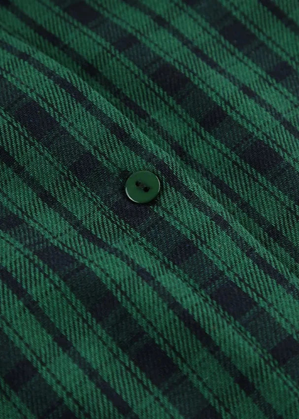 Chemise à carreaux verts rétro surdimensionnée – Chic sans effort