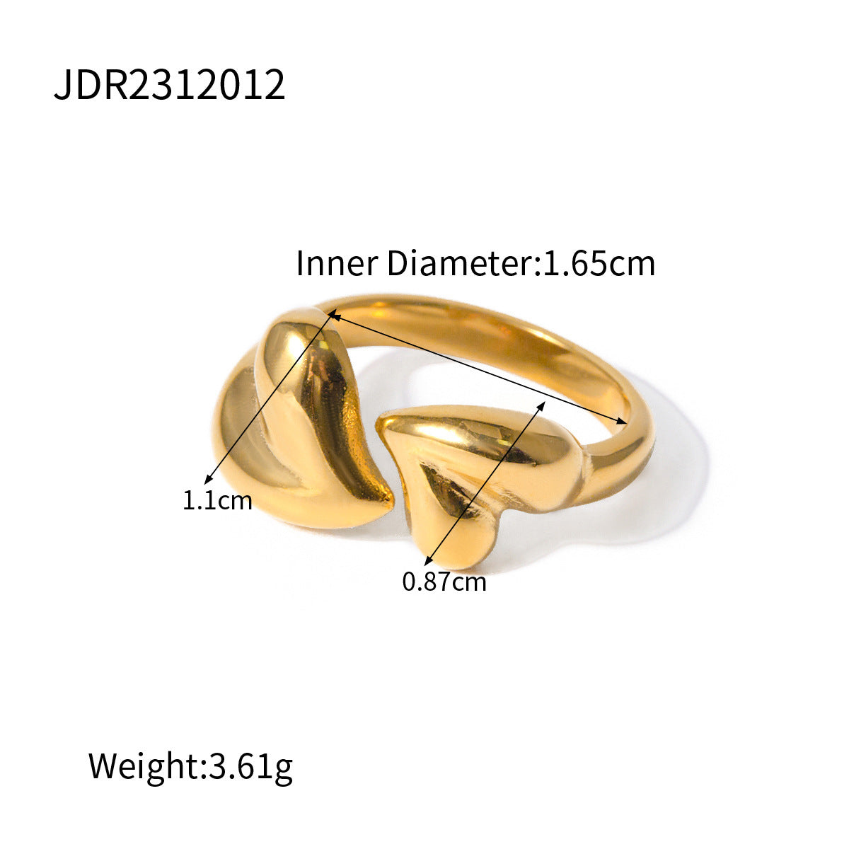 Aurelia - Vergulde Hart Ring