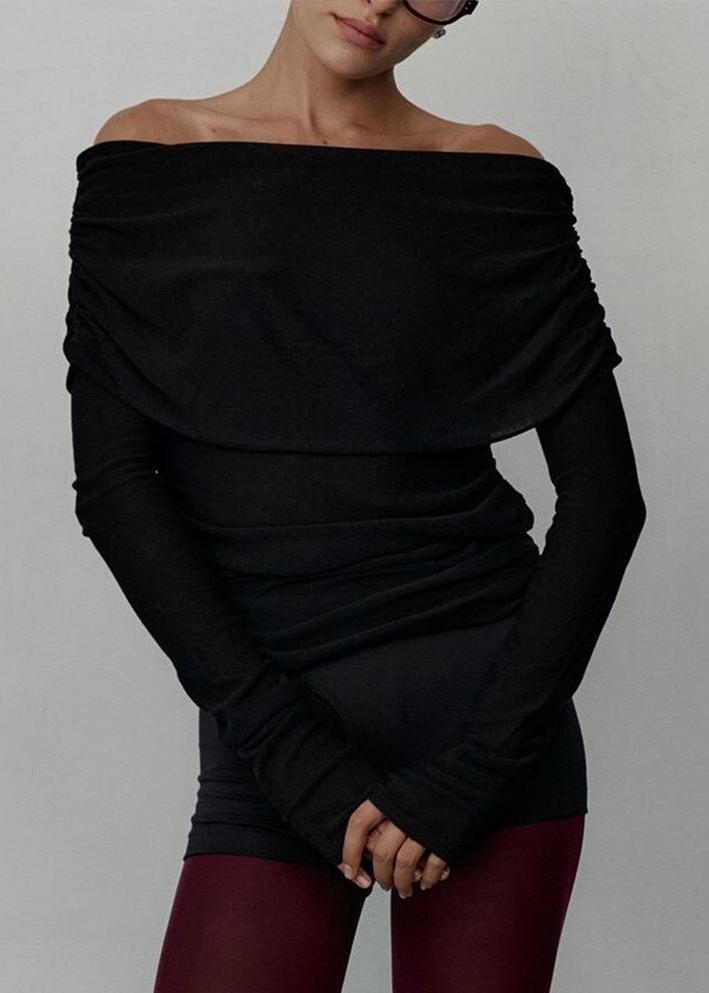 Haut en tricot chic à épaules dénudées