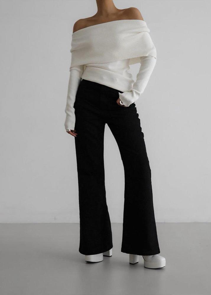 Elegante Off-Shoulder Gebreide Trui