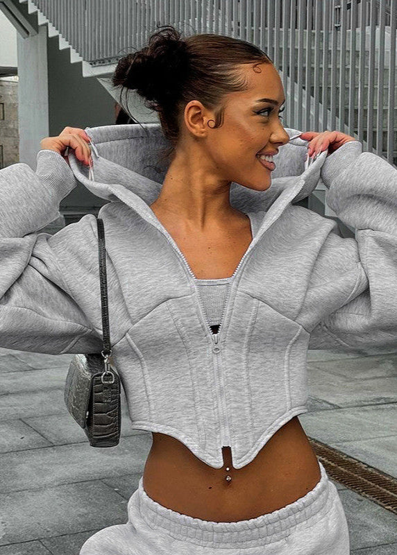 Icecore Zip-Up – Structured Cropped Hoodie