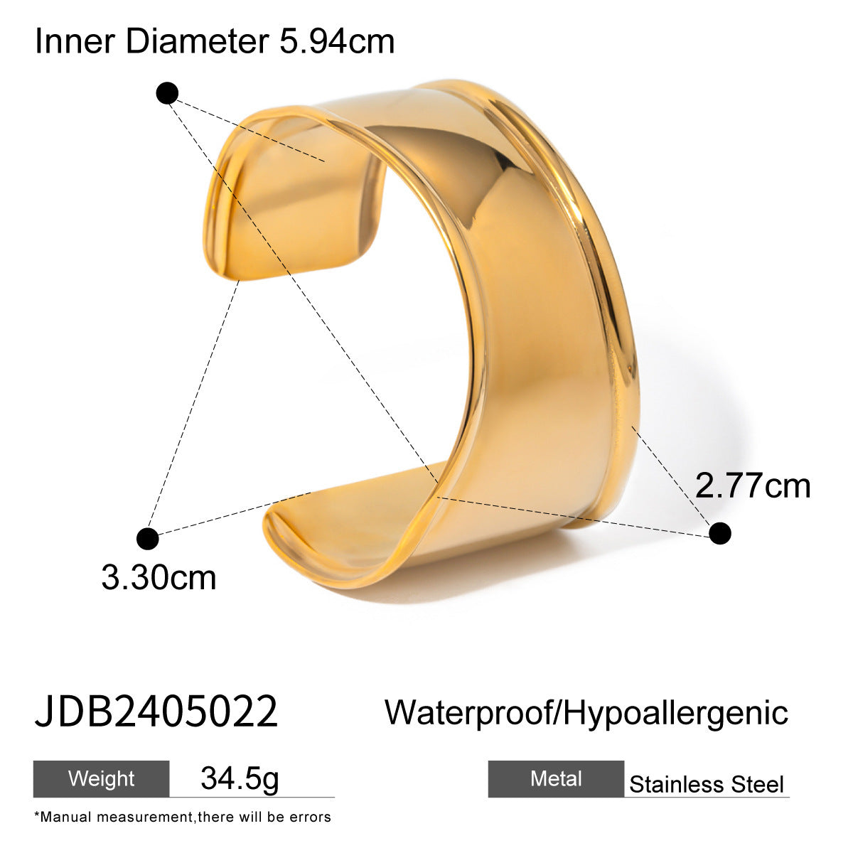Gesculptureerde Charme Open Cuff Armband