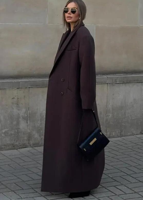 Manteau en laine-like à double boutonnage surdimensionné