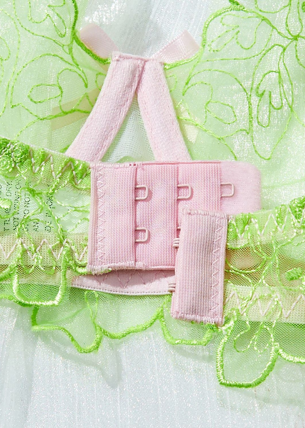 Lime Blossom - Sheer Embroidered Lingerie Set