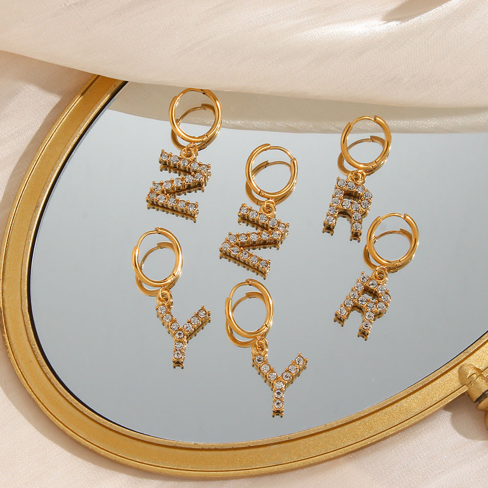 Aimee Initial Oorbellen