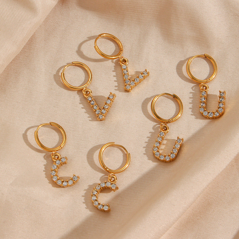 Aimee Initial Oorbellen