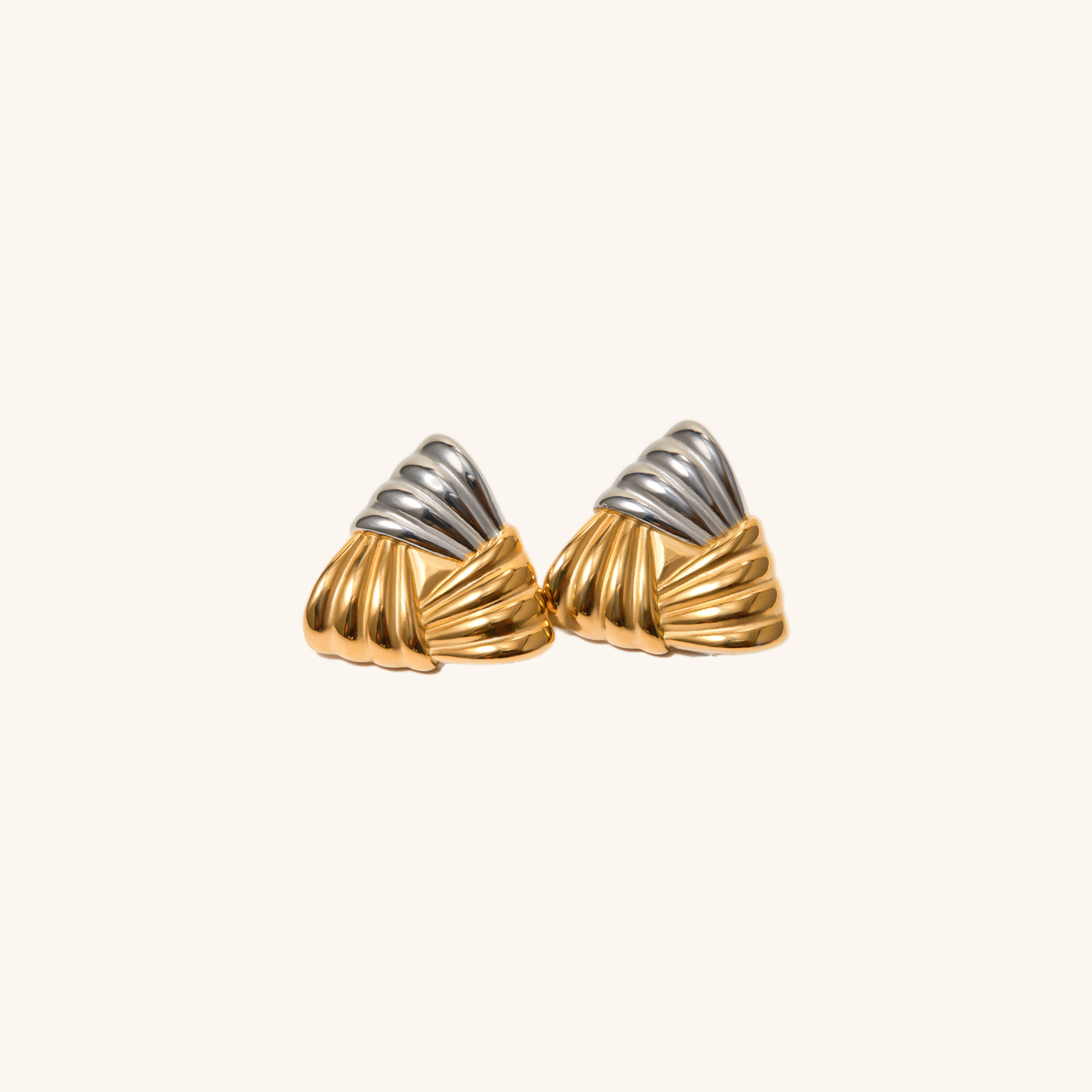 Boucles d'oreilles triangulaires bicolores Aurelia