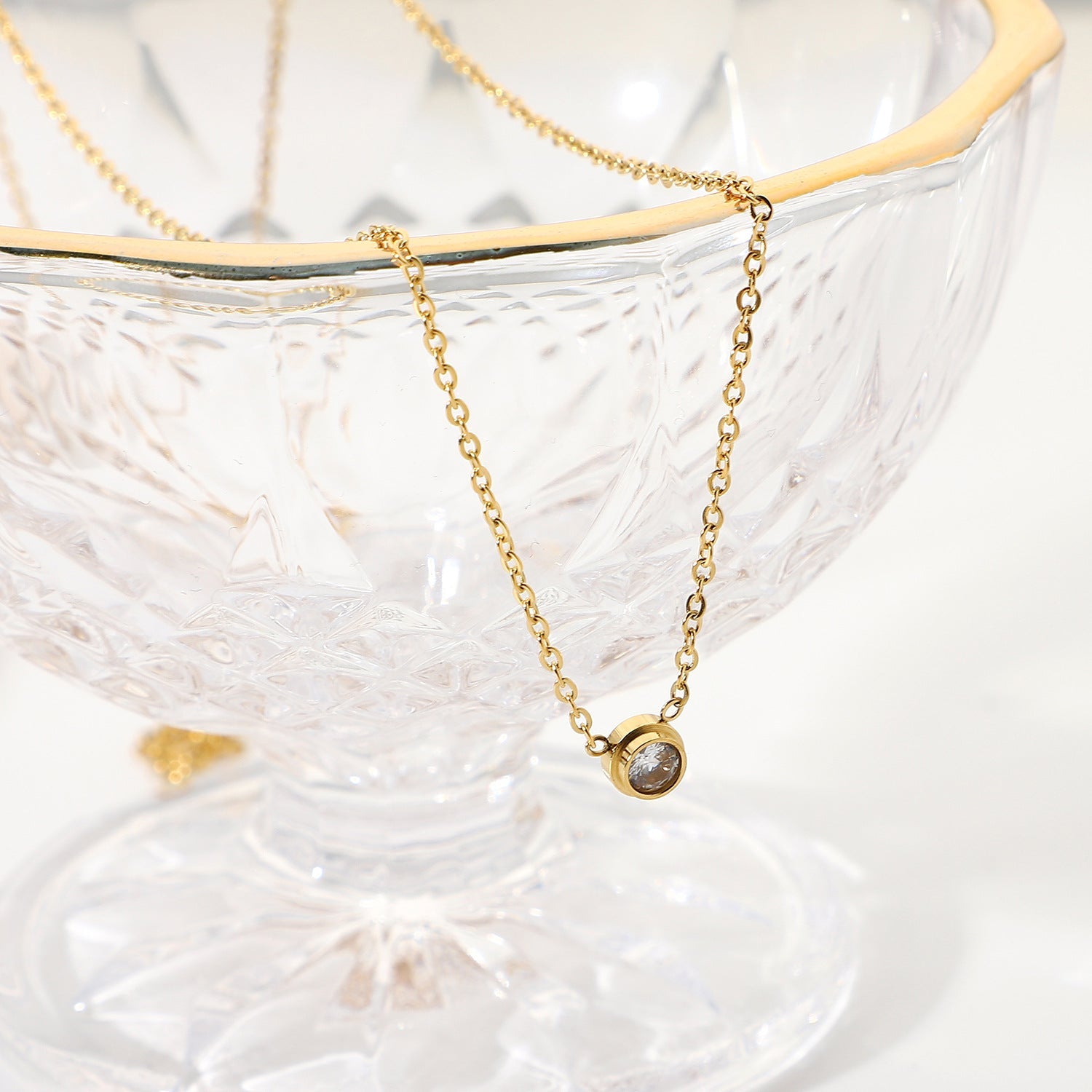 Aurora Solitaire Gouden Ketting