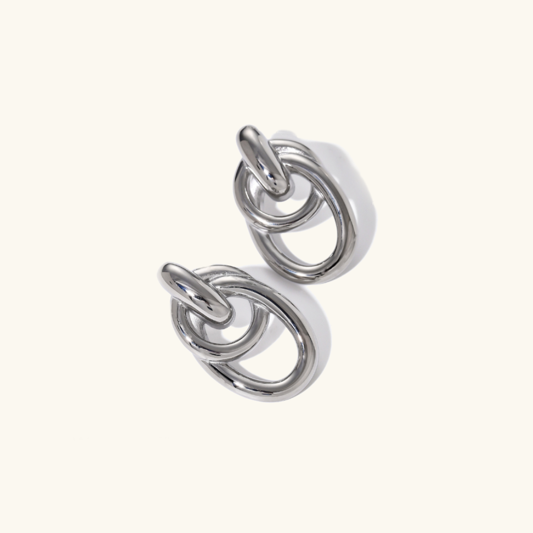 Boucles d'oreilles Aven Double Link en or