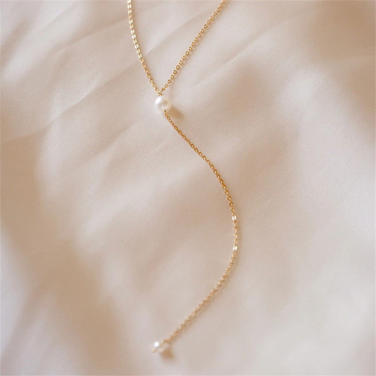 Beatrice Pearl Drop - Y-Ketting