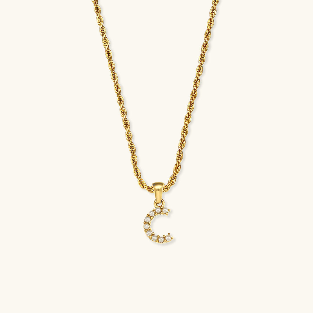 Collier Initial en Perle Aurora