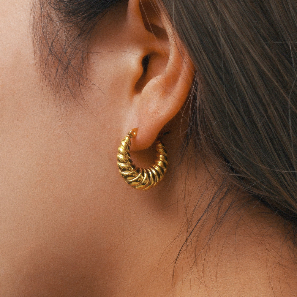 Pendientes de aro retorcido Camille