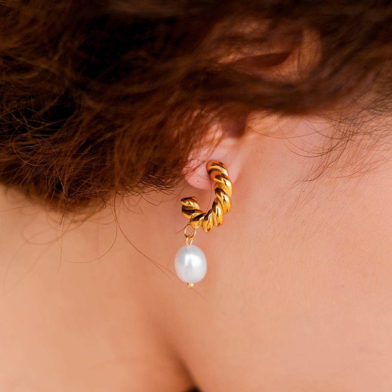 Pendientes Camille Twisted Pearl
