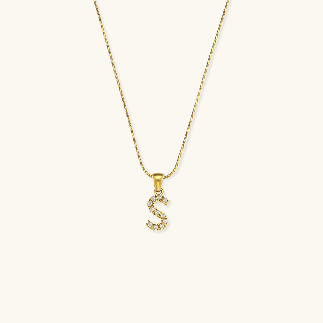 Celeste - Gouden Parelen Letterketting