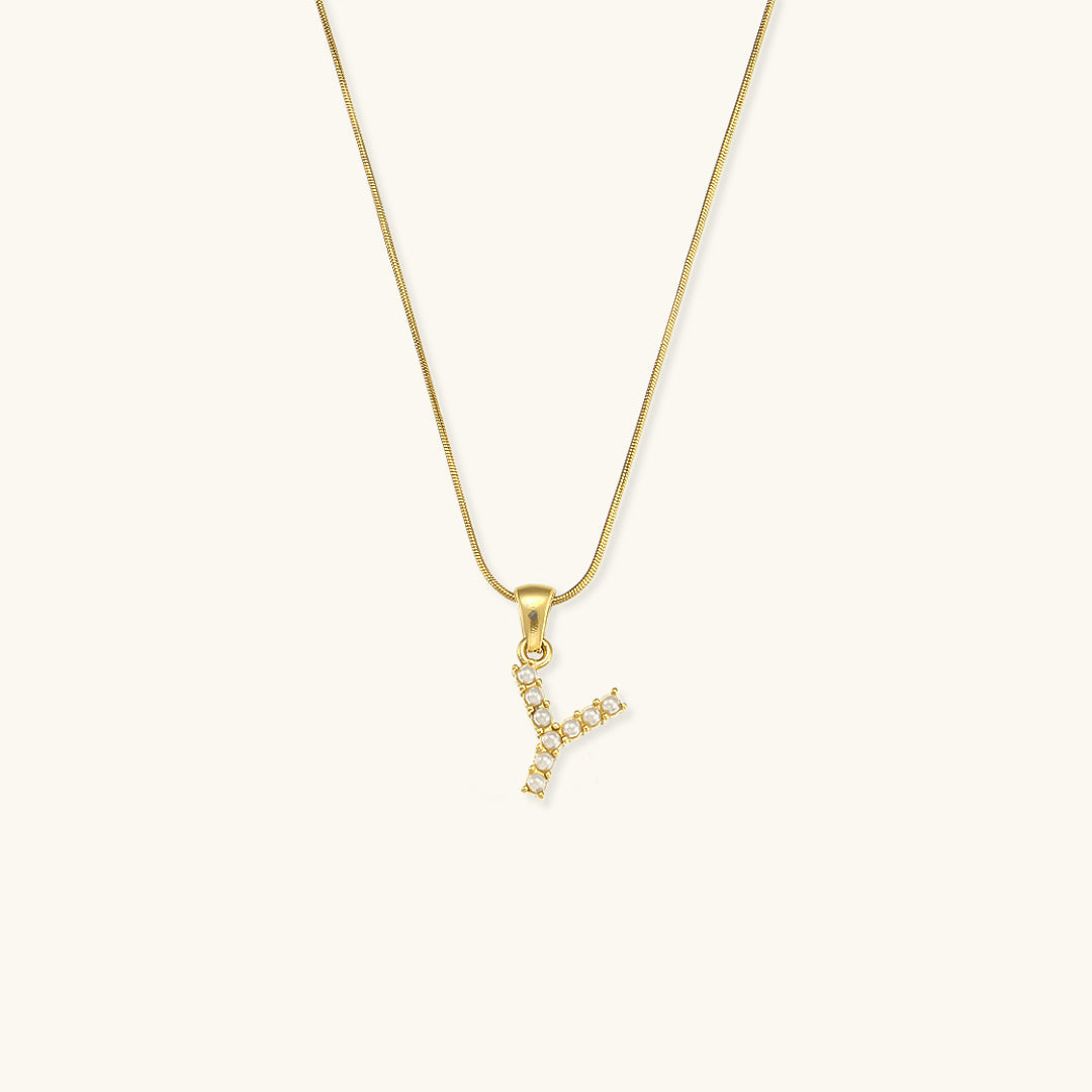 Celeste - Gouden Parelen Letterketting