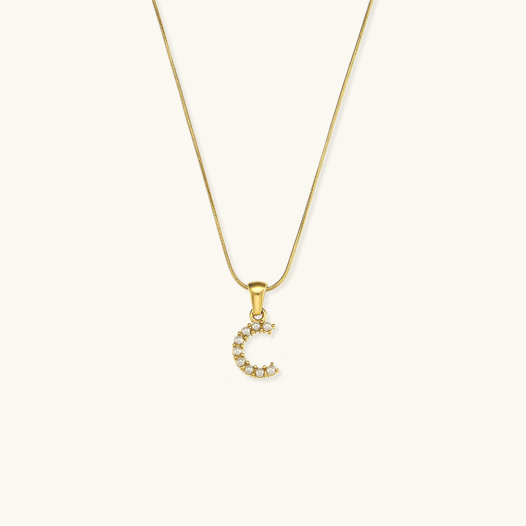 Celeste - Gouden Parelen Letterketting
