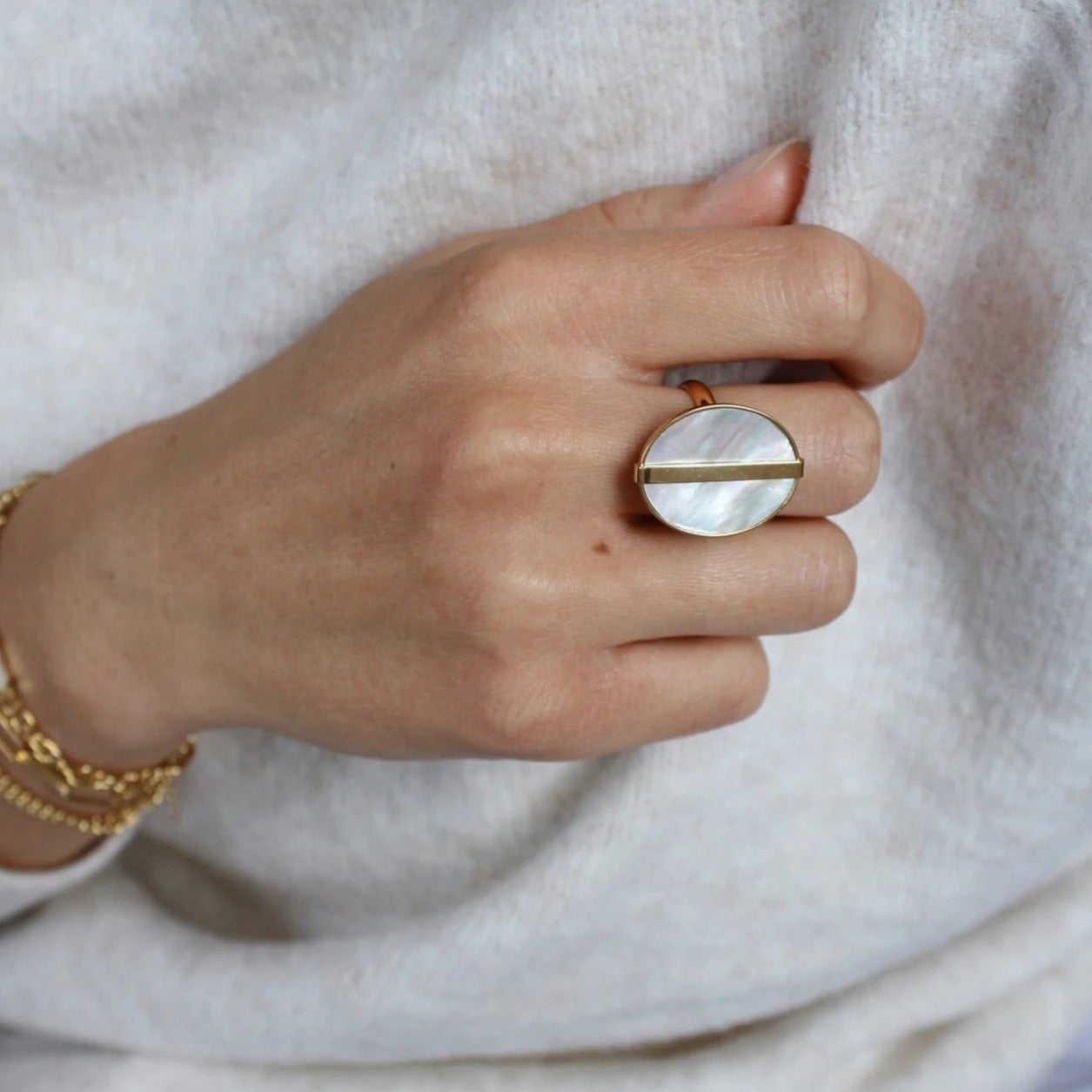 Celeste Gouden Schijf Ring