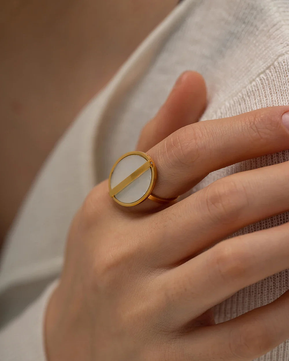 Celeste Gouden Schijf Ring