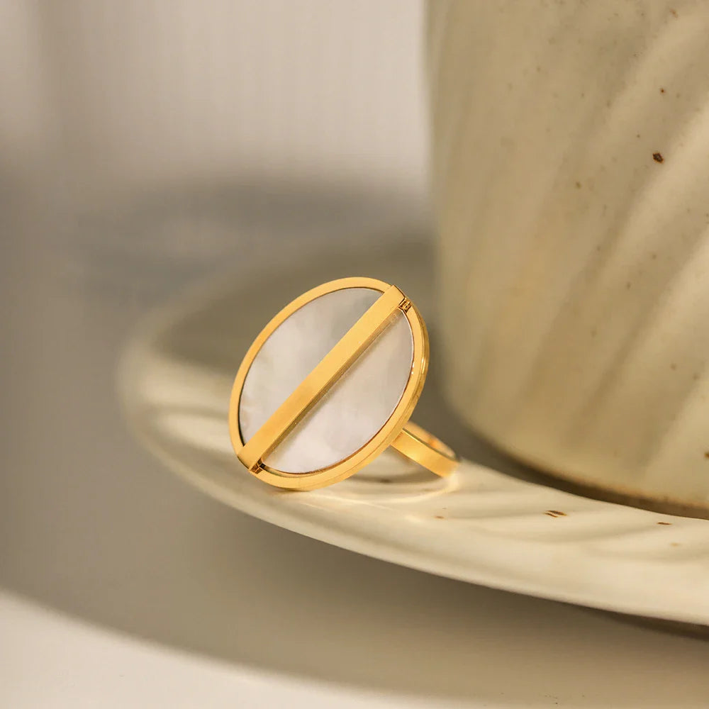 Celeste Gouden Schijf Ring