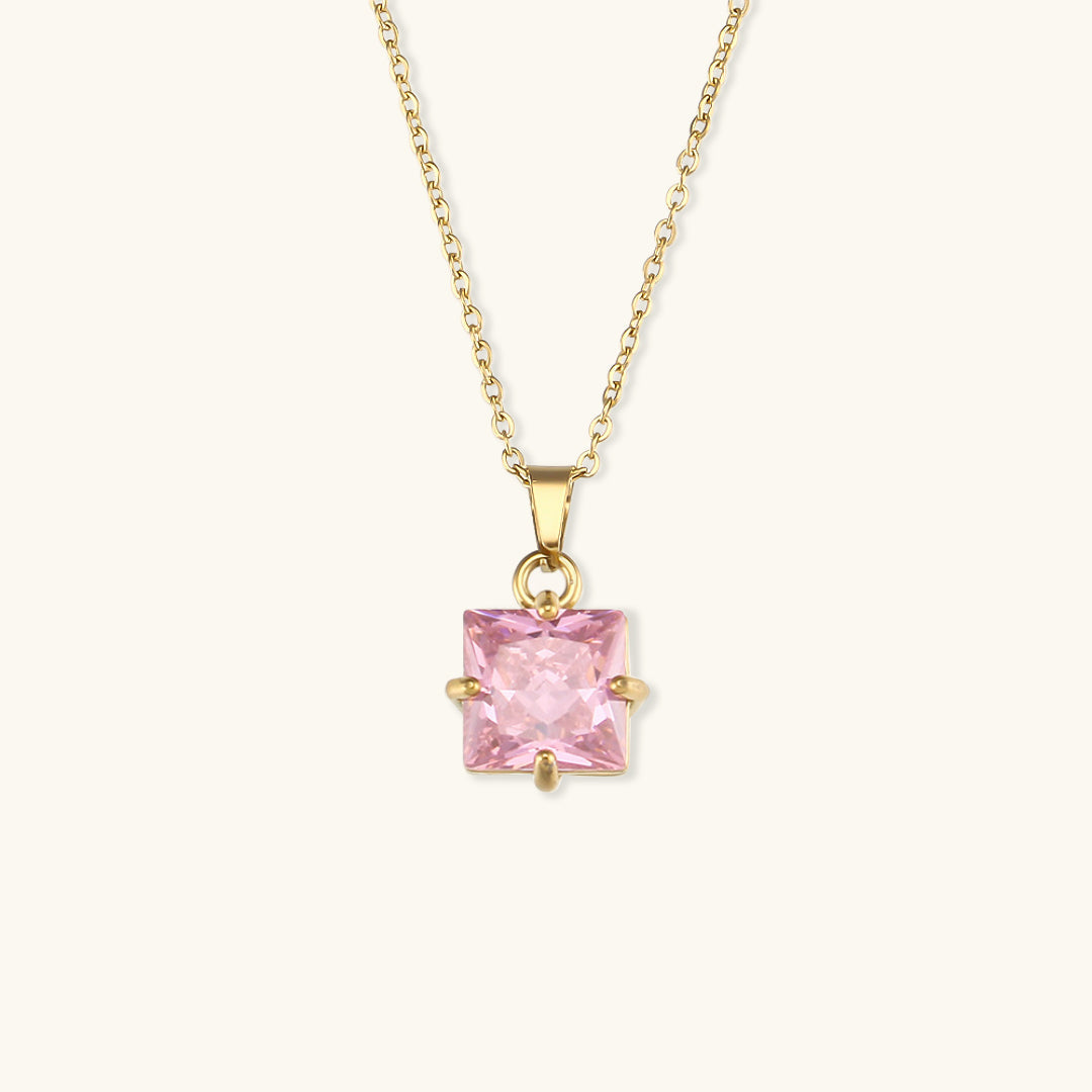 Celeste Gouden Princess Cut Ketting