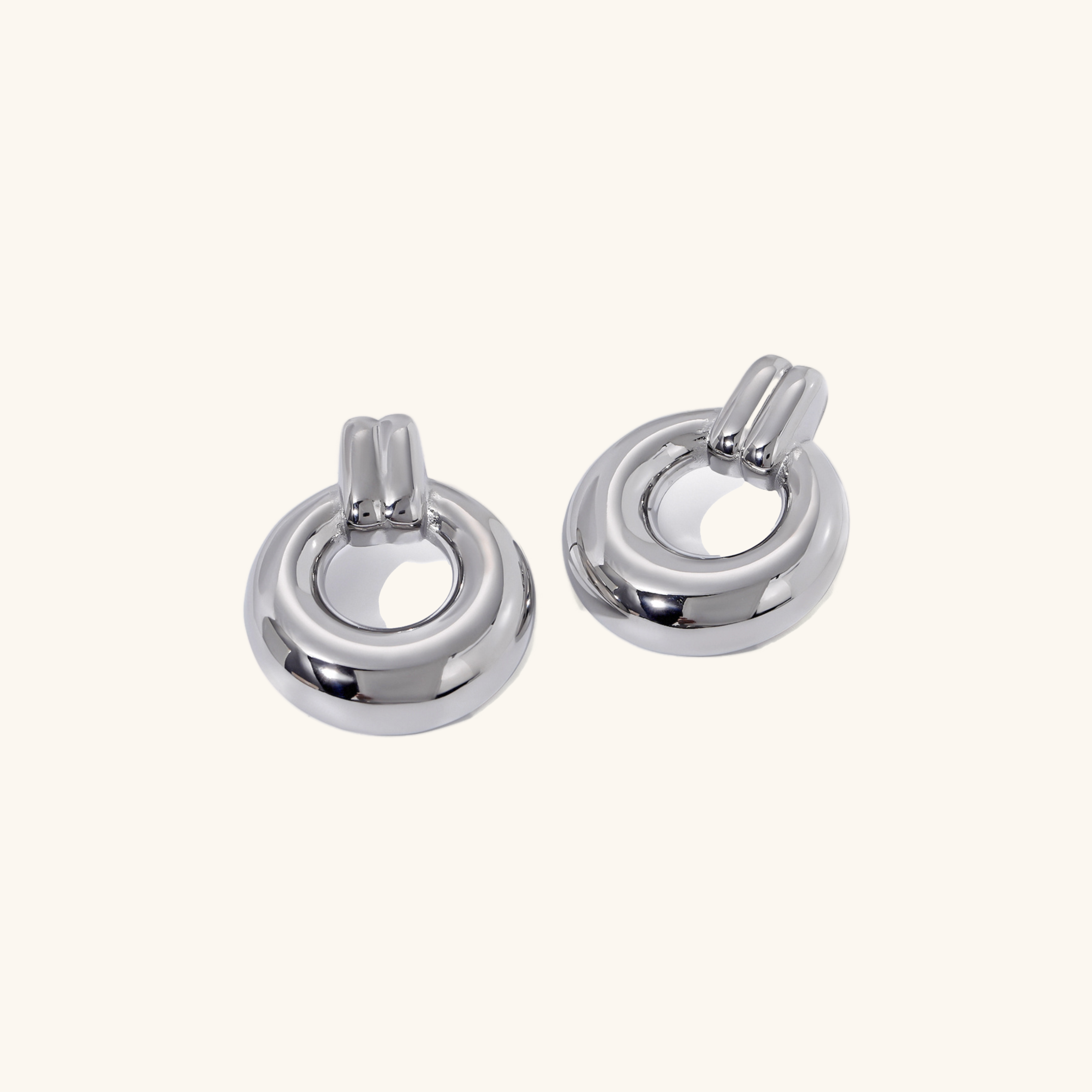 Pendientes de aro plateados Celeste