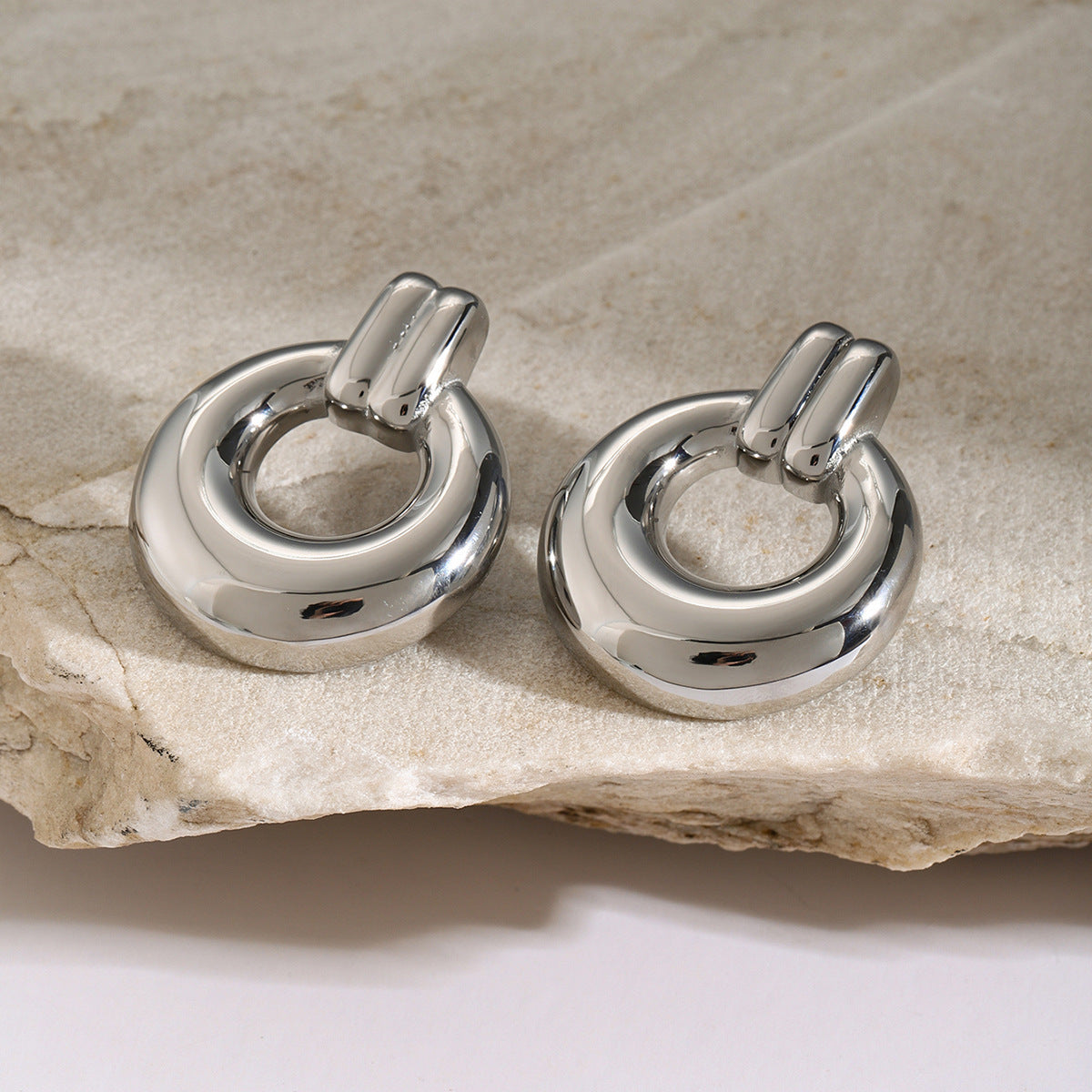 Pendientes de aro plateados Celeste