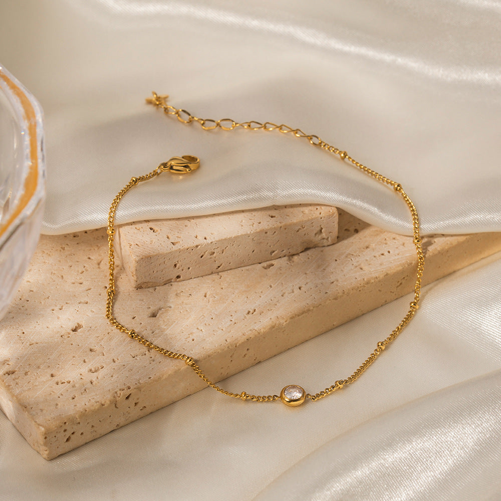 Delicate Crystal Charm Anklet - Gouden Elegantie