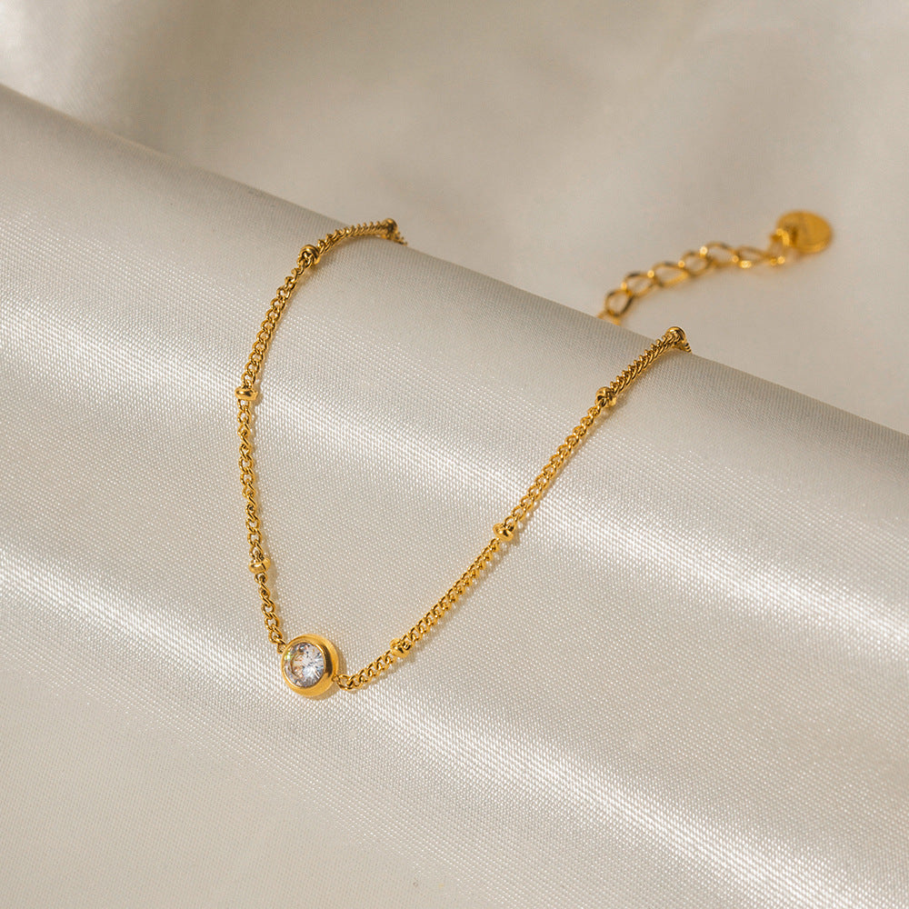 Delicate Crystal Charm Anklet - Gouden Elegantie