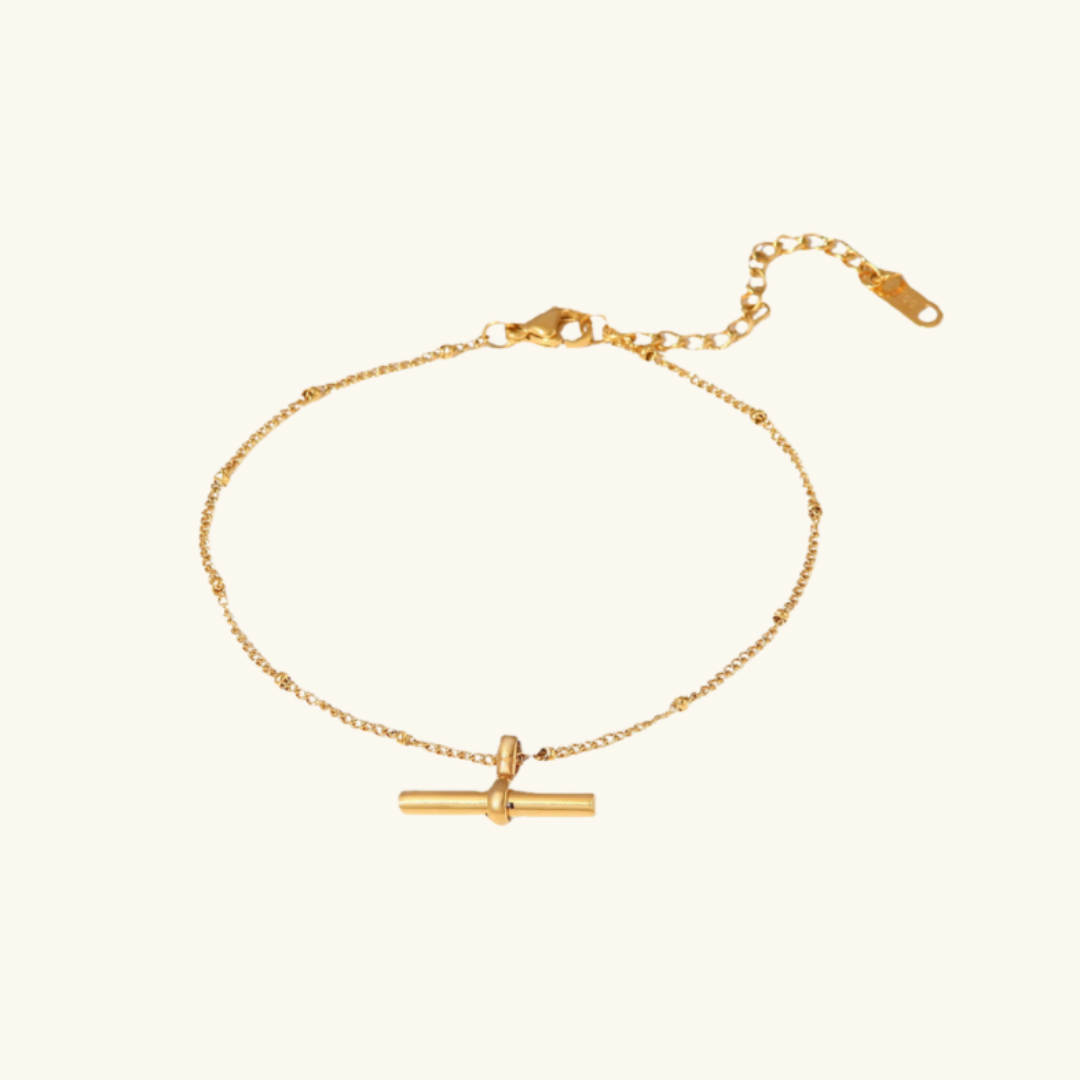 Gouden Bar Charm Enkelband