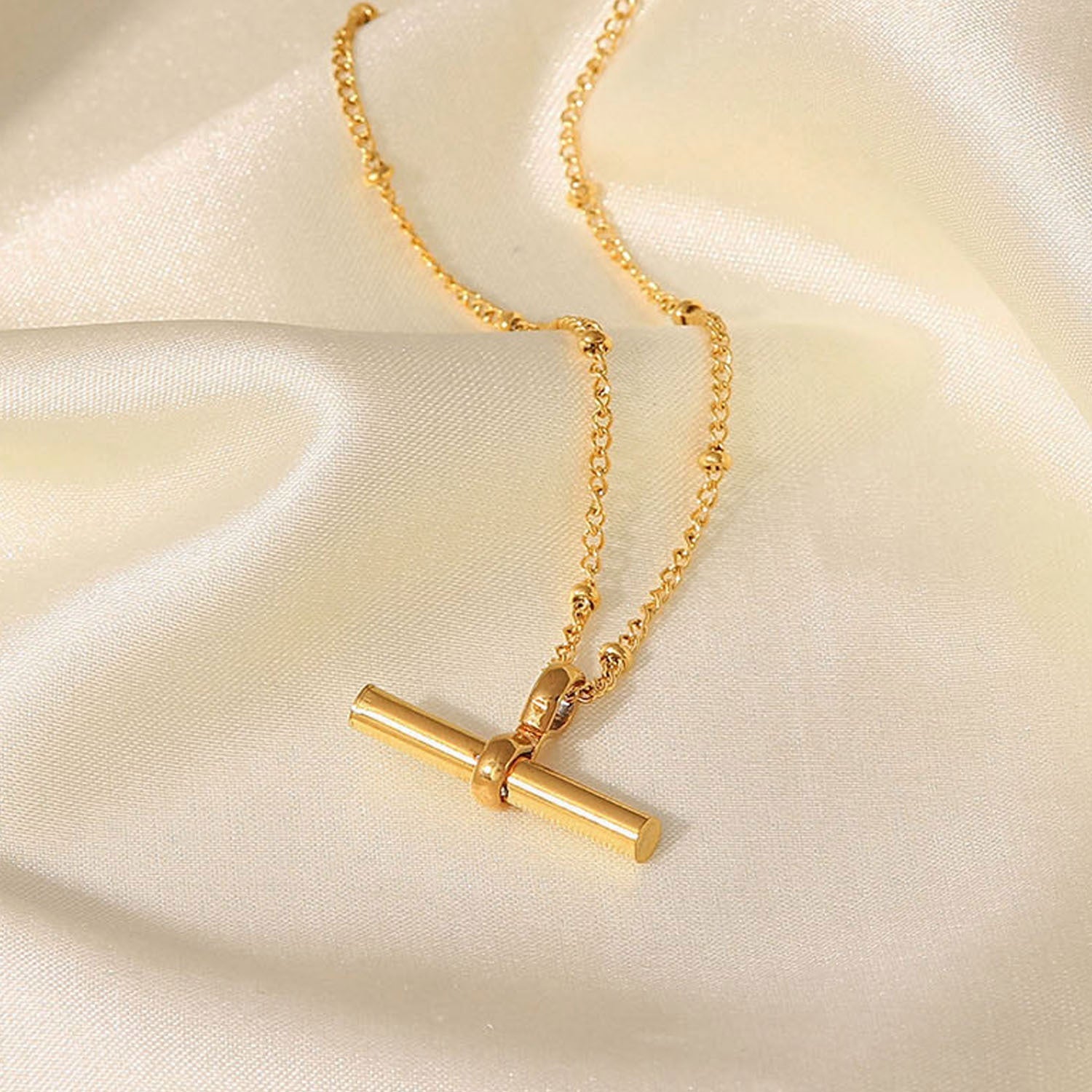 Gouden Bar Charm Enkelband