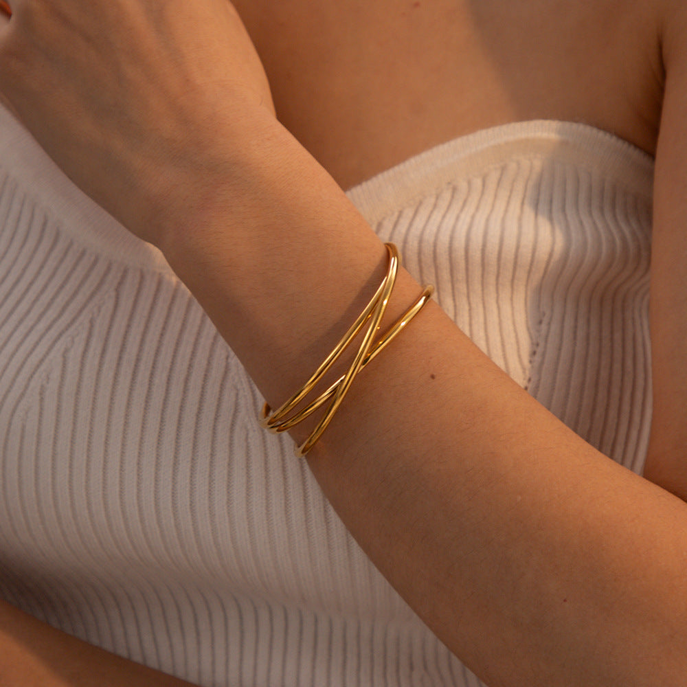 Harmonie Gouden Cuff Armband