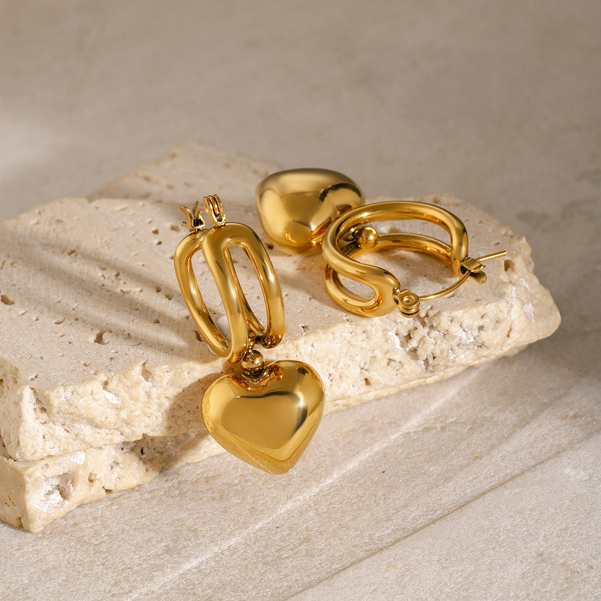 Hartdruppel Gouden Oorbellen
