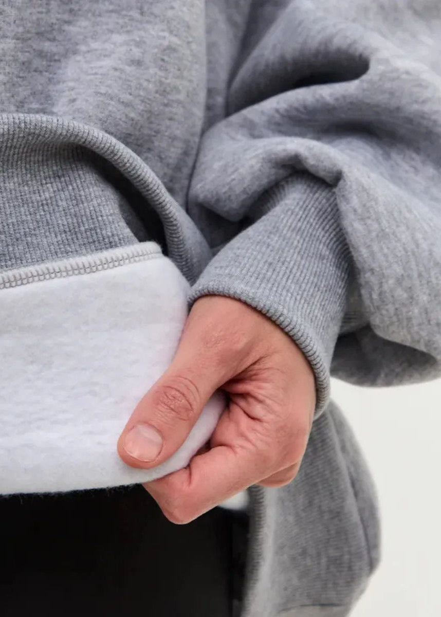 White Oversized Crewneck Sweatshirt – Women’s Longline Fleece Pullover