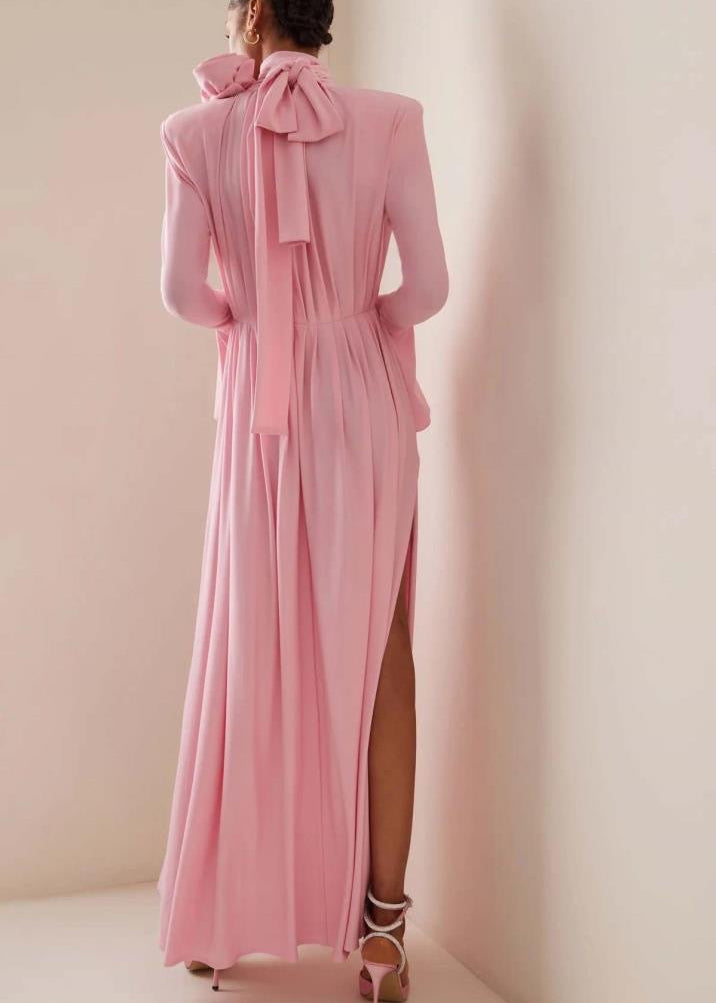 Elowen – Long Sleeve Rose Accent Gown