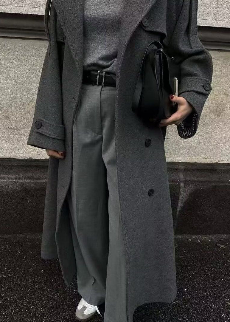 Urban Muse - Long Gray Wool Coat