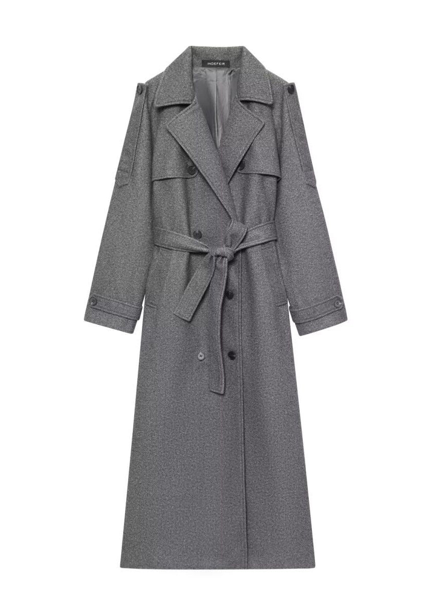 Urban Muse - Long Gray Wool Coat