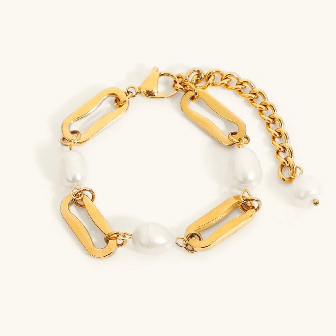 Isla Pearl Link Gouden Armband