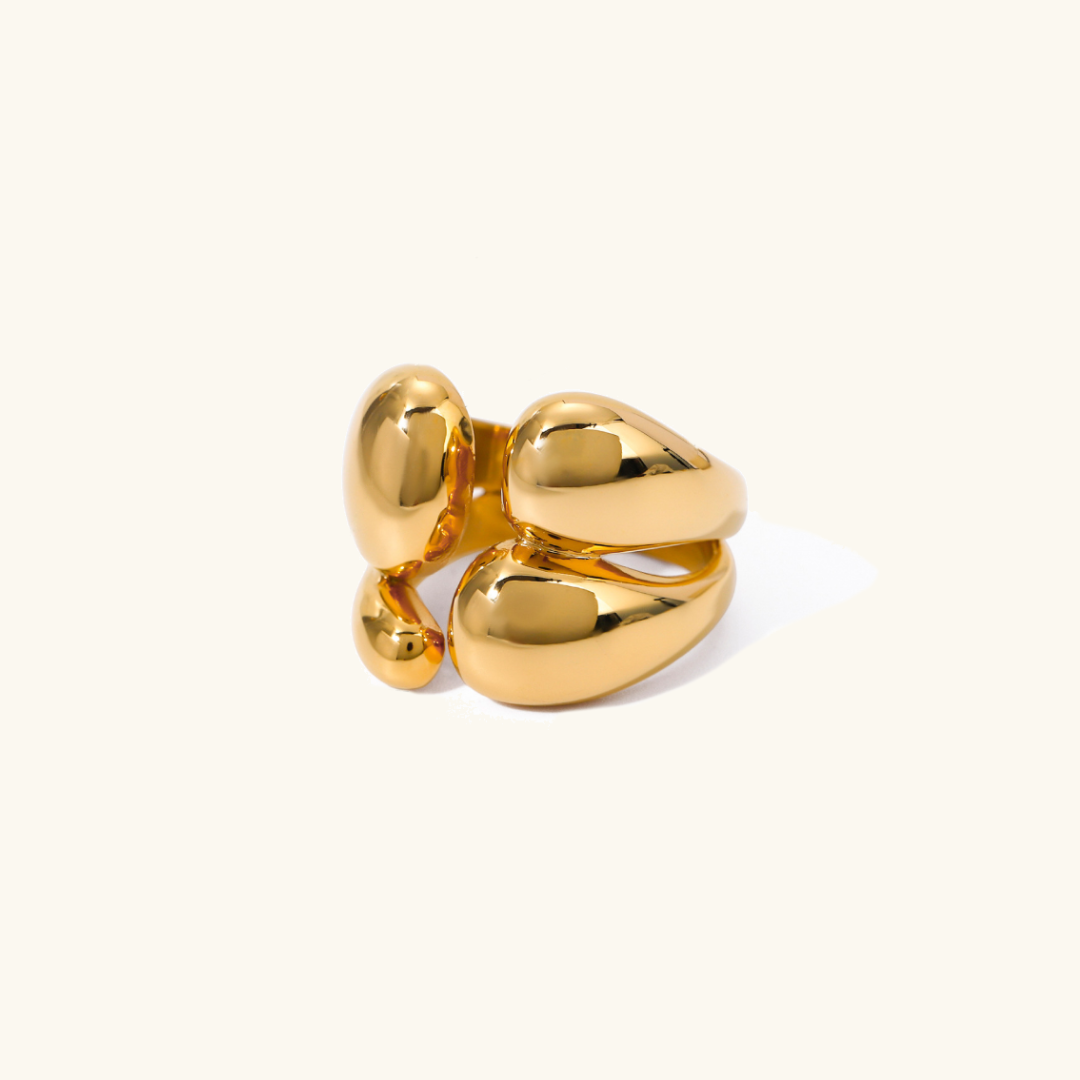 Isla Pebble - Gesculpteerde Gouden Ring