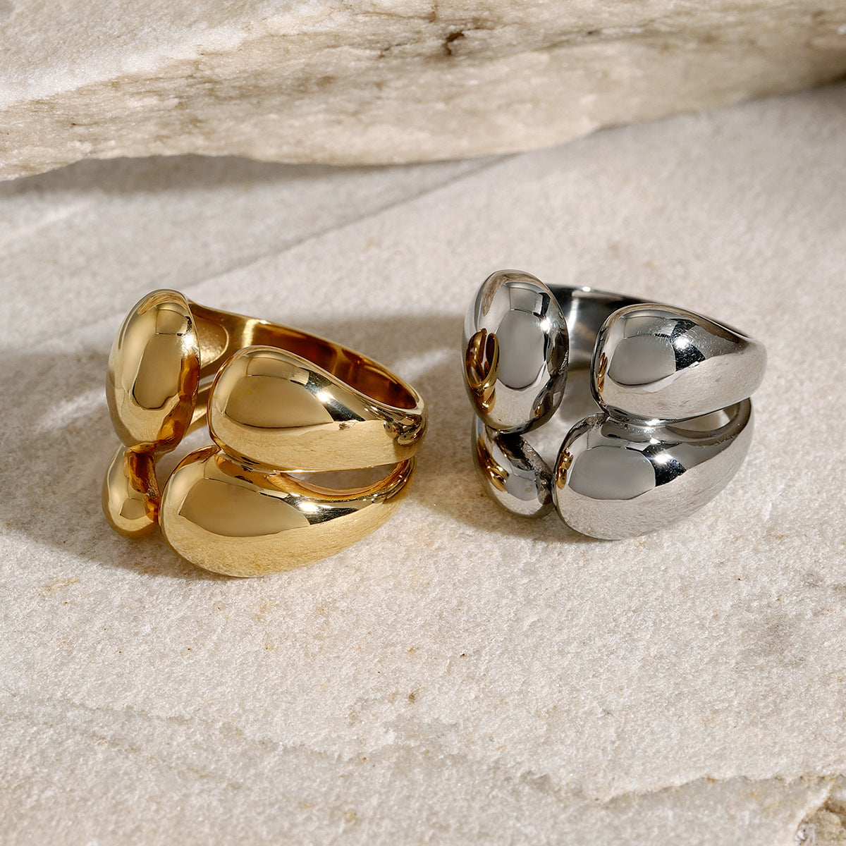 Isla Pebble - Gesculpteerde Gouden Ring
