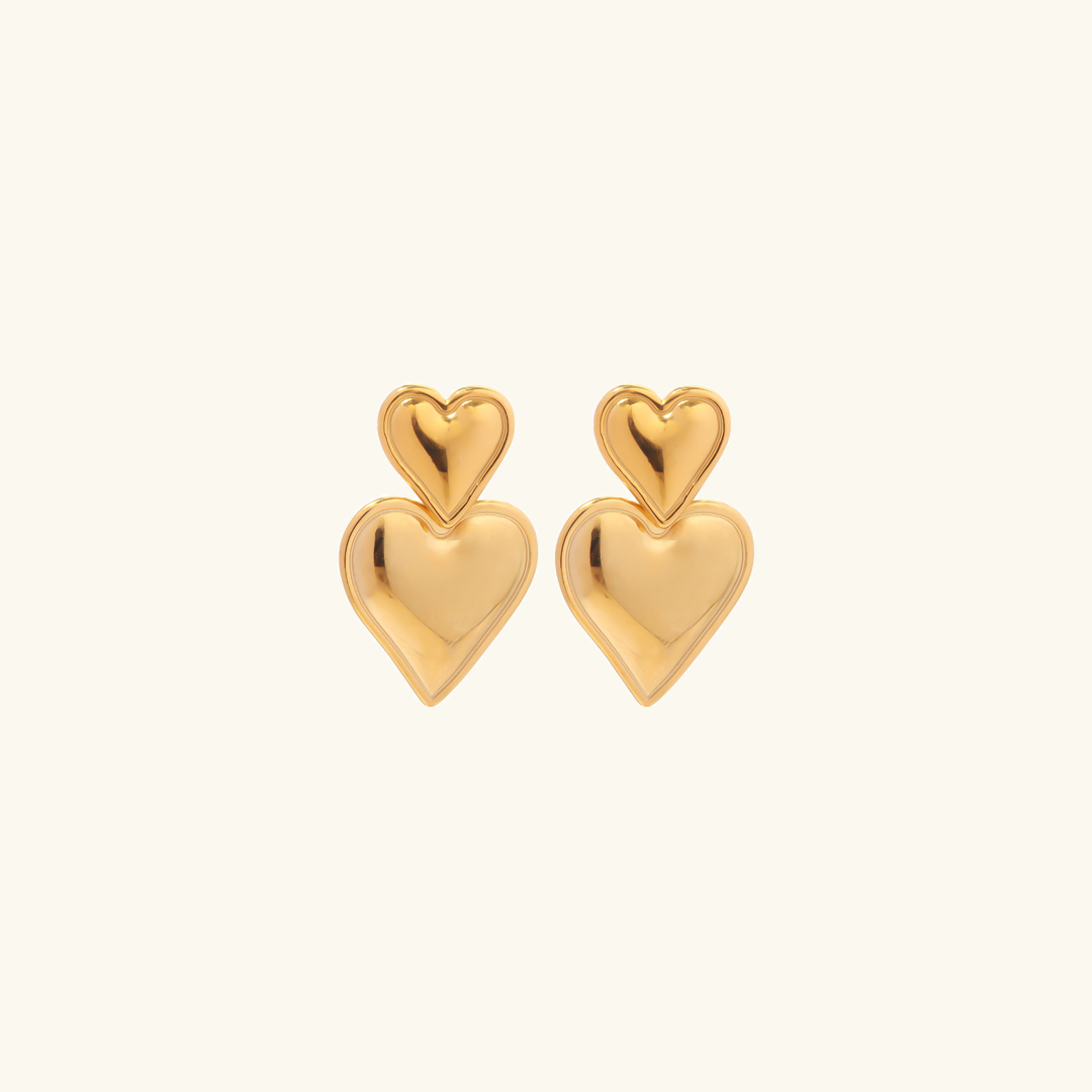 Kiparis Gouden Hart Oorbellen