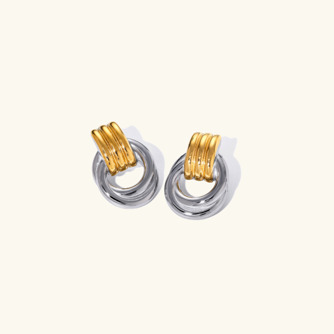 Boucles d'oreilles en anneau interconnecté Luna
