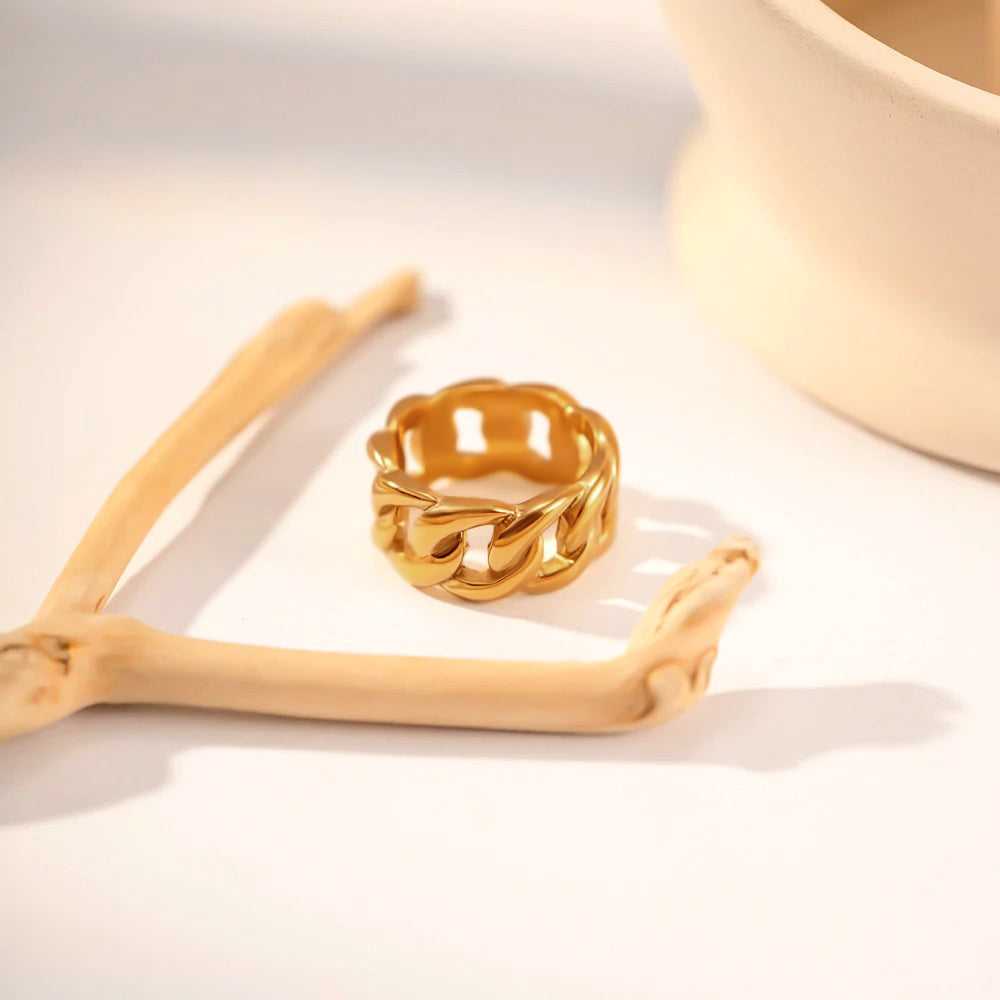 Bague en or chaîne de luxe