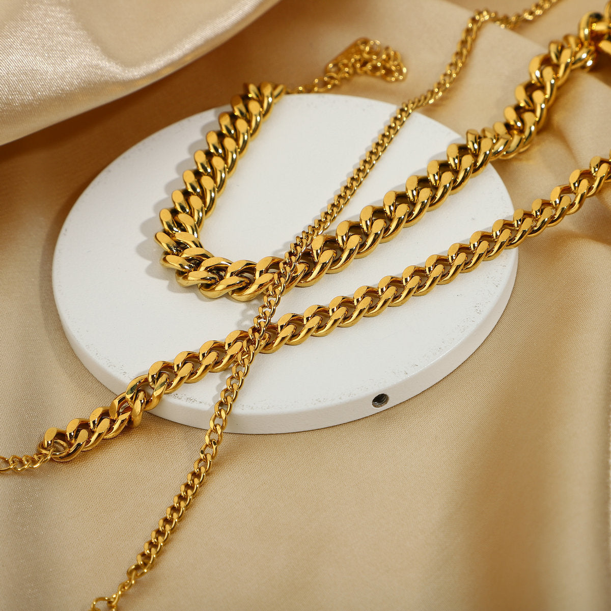 Luxe Cubaanse Schakel Gouden Enkelband