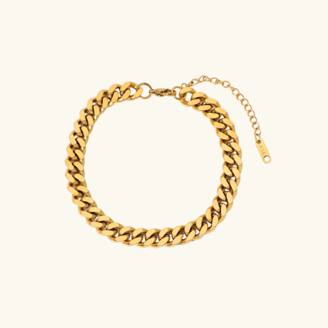 Luxe Cubaanse Schakel Gouden Enkelband