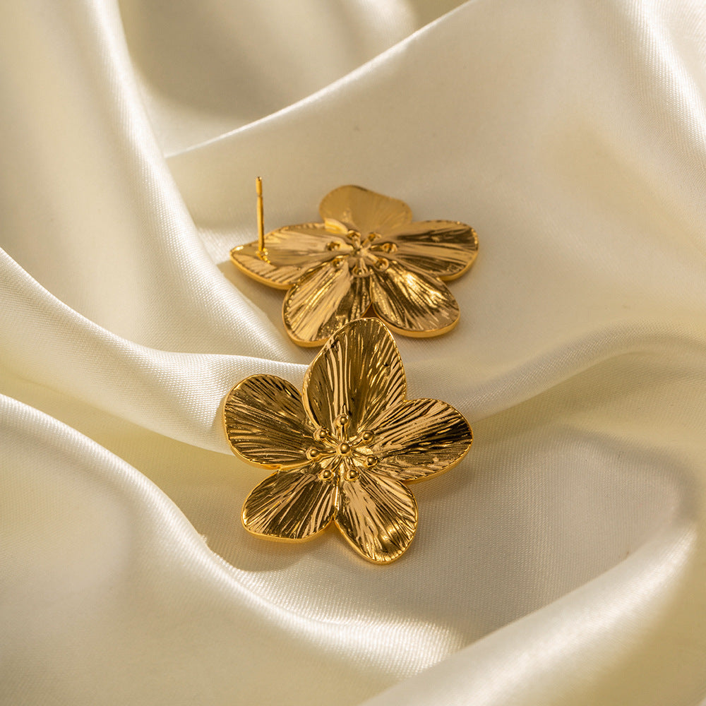 Marina Bloom - Gouden Bloem Oorbellen