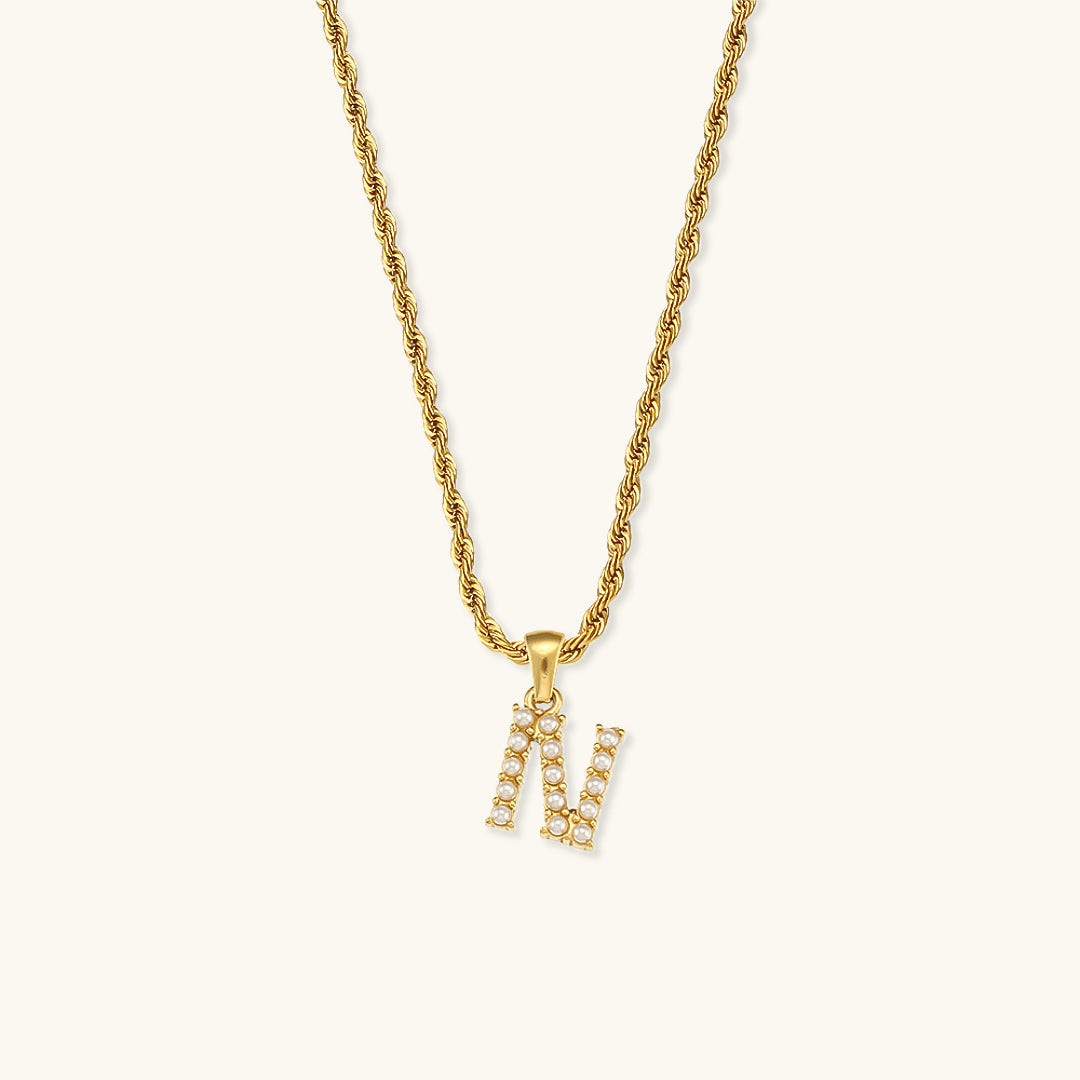 Collier Initial en Perle Aurora